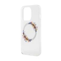 Guess IML Flowers Wreath MagSafe - Etui iPhone 15 Pro (przezroczysty)