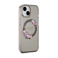 Guess IML Flowers Wreath MagSafe - Etui iPhone 15 (czarny)
