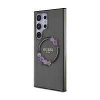 Guess IML Flowers Wreath MagSafe - Etui Samsung Galaxy S24 Ultra (czarny)