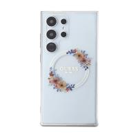 Guess IML Flowers Wreath MagSafe - Etui Samsung Galaxy S24 Ultra (przezroczysty)