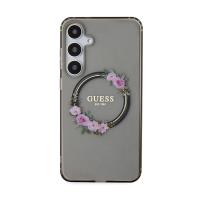 Guess IML Flowers Wreath MagSafe - Etui Samsung Galaxy S24+ (czarny)