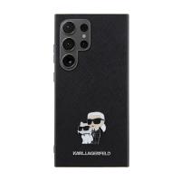 Karl Lagerfeld Saffiano Karl & Choupette Metal Pin - Etui Samsung Galaxy S24 Ultra (czarny)