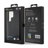 BMW Leather Carbon Blue Line - Etui Samsung Galaxy S24 Ultra (czarny)