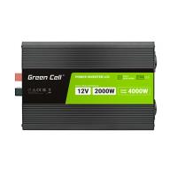 Green Cell - Przetwornica napięcia PowerInverter z wyświetlaczem LCD 12V na 230V 2000W/4000W Czysta sinusoida