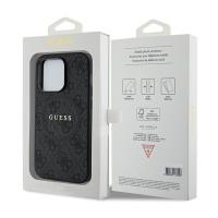 Guess 4G Collection Leather Metal Logo MagSafe - Etui iPhone 14 Pro (czarny)