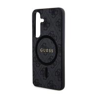 Guess 4G Collection Leather Metal Logo MagSafe - Etui Samsung Galaxy S24+ (czarny)