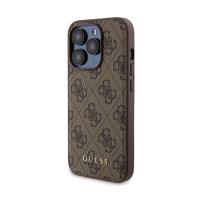 Guess Bundle Pack MagSafe 4G Metal Gold Logo - Zestaw etui + Power Bank 5000mAh MagSafe iPhone 15 Pro (brązowy)