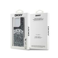 DKNY Liquid Glitter Big Logo - Etui iPhone 15 Pro (czarny)