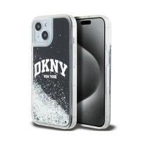 DKNY Liquid Glitter Big Logo - Etui iPhone 15 Plus / 14 Plus (czarny)