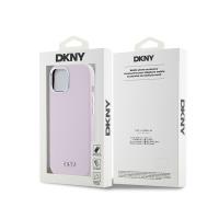 DKNY Liquid Silicone Small Metal Logo MagSafe - Etui iPhone 15 Plus / 14 Plus (różowy)
