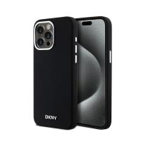 DKNY Liquid Silicone Small Metal Logo MagSafe - Etui iPhone 15 Pro Max (czarny)
