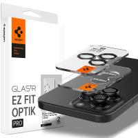 Spigen Optik Pro GLAS.TR EZ Fit Camera Protector 2-Pack - Szkło ochronne na obiektyw do iPhone 16 Pro / 16 Pro Max / 15 Pro / 15 Pro Max / 14 Pro / 14 Pro Max (2 szt) (Przezroczysty)