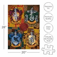 Harry Potter - Puzzle 1000 elementów w ozdobnym pudełku (Hogwarts Houses)