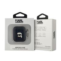 Karl Lagerfeld Monogram Karl Head - Etui AirPods 1/2 gen (czarny)