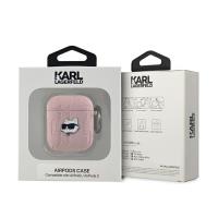 Karl Lagerfeld Monogram Choupette Head - Etui AirPods 1/2 gen (różowy)