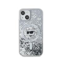Karl Lagerfeld Liquid Glitter Choupette Head MagSafe - Etui iPhone 14 / 15 / 13 (przezroczysty)