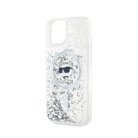 Karl Lagerfeld Liquid Glitter Choupette Head MagSafe - Etui iPhone 15 / 14 / 13 (przezroczysty)