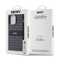 DKNY Leather Mono Stripe & Metal Logo - Etui iPhone 14 Pro (czarny)