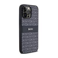 DKNY Leather Mono Stripe & Metal Logo - Etui iPhone 14 Pro Max (czarny)