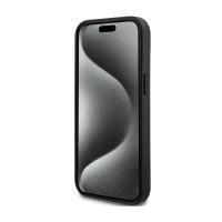 DKNY Leather Mono Stripe & Metal Logo - Etui iPhone 15 Plus / 14 Plus (czarny)