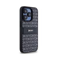 DKNY Leather Mono Stripe & Metal Logo - Etui iPhone 15 Pro Max (czarny)