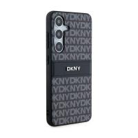 DKNY Leather Mono Stripe & Metal Logo - Etui Samsung Galaxy S24 (czarny)