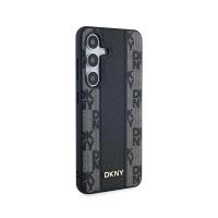 DKNY Leather Checkered Mono Pattern MagSafe - Etui Samsung Galaxy S24+ (czarny)