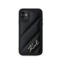 Karl Lagerfeld Diagonal Quilted Script - Etui iPhone 11 (czarny)