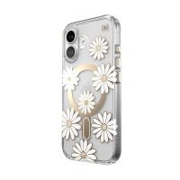 Speck Presidio Lux ClickLock & MagSafe - Etui iPhone 16 (Sunshine Daisies / Clear / Gold)