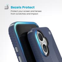 Speck Presidio2 Grip ClickLock & MagSafe - Etui iPhone 16 (Coastal Blue / Dust Grey / White)