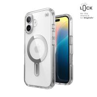 Speck Presidio Perfect-Clear ClickLock & MagSafe - Etui iPhone 16 (Clear / Chrome Finish / Serene Silver)