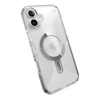 Speck Presidio Perfect-Clear Grip ClickLock & MagSafe - Etui iPhone 16 Plus (Clear / Chrome Finish / Serene Silver)