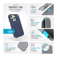 Speck Presidio2 Pro ClickLock & MagSafe - Etui iPhone 16 Pro (Coastal Blue / Dust Grey / White)