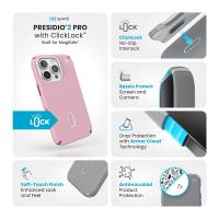 Speck Presidio2 Pro ClickLock & MagSafe - Etui iPhone 16 Pro (Wednesday Pink / Boysenberry Purple / White)