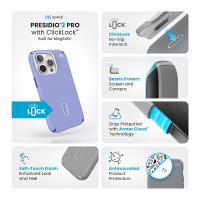 Speck Presidio2 Pro ClickLock & MagSafe - Etui iPhone 16 Pro (Future Lavender / Cassis Purple / White)