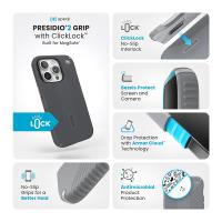 Speck Presidio2 Grip ClickLock & MagSafe - Etui iPhone 16 Pro (Charcoal Grey / Cool Bronze / White)