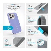 Speck Presidio2 Grip ClickLock & MagSafe - Etui iPhone 16 Pro (Future Lavender / Cassis Purple / White)