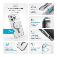 Speck Presidio Perfect-Clear ClickLock & MagSafe - Etui iPhone 16 Pro (Clear / Chrome Finish / Serene Silver)