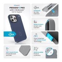 Speck Presidio2 Pro ClickLock & MagSafe - Etui iPhone 16 Pro Max (Coastal Blue / Dust Grey / White)