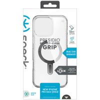 Speck Presidio Perfect-Clear Grip ClickLock & MagSafe - Etui iPhone 16 Pro Max (Clear / Chrome Finish / Serene Silver)