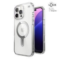 Speck Presidio Perfect-Clear ClickLock & MagSafe - Etui iPhone 16 Pro Max (Clear / Chrome Finish / Serene Silver)