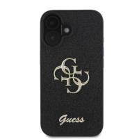 Guess Fixed Glitter Big 4G - Etui iPhone 16 (czarny)