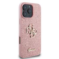 Guess Fixed Glitter Big 4G - Etui iPhone 16 Pro Max (różówy)