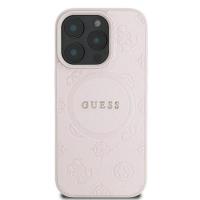 Guess Saffiano Peony Classic Logo MagSafe - Etui iPhone 16 Pro (różowy)