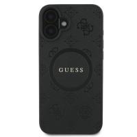 Guess Saffiano Peony Classic Logo MagSafe - Etui iPhone 16 Plus (czarny)