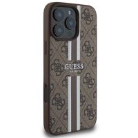 Guess 4G Printed Stripes MagSafe - Etui iPhone 16 Pro Max (brązowy)