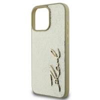 Karl Lagerfeld Metal Signature - Etui iPhone 16 Pro (złoty)