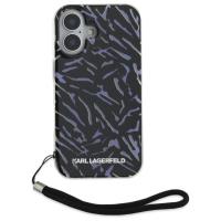 Karl Lagerfeld Zebra With Cord - Etui iPhone 16 (fioletowy)