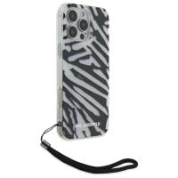 Karl Lagerfeld IML Zebra Pattern & Cord - Etui iPhone 16 Pro Max (czarny)