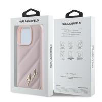 Karl Lagerfeld Quilted Signature - Etui iPhone 16 Pro Max (różowy)